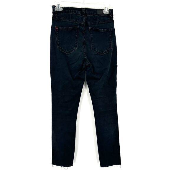 BDG Size‎ 26x29 Jeans Black Dark Wash Raw Hem high Rise Twig Skinny Ankle Denim - Picture 2 of 6
